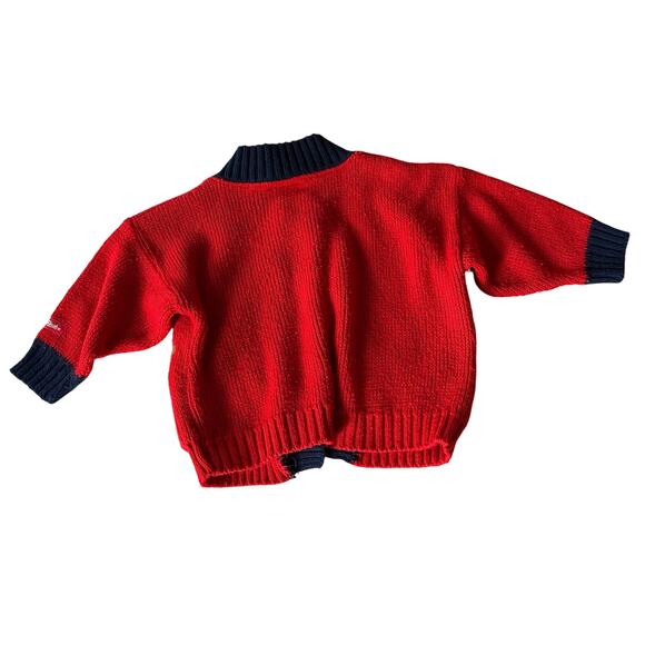 Vintage baby b’gosh red button up cardigan sweater teddy bear sz 12 months bow - Picture 6 of 10